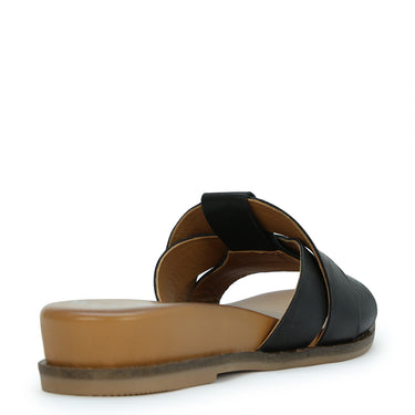 FLAME LEATHER SLIDE SANDALS