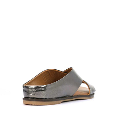 FLEUR LEATHER SLIDE SANDALS