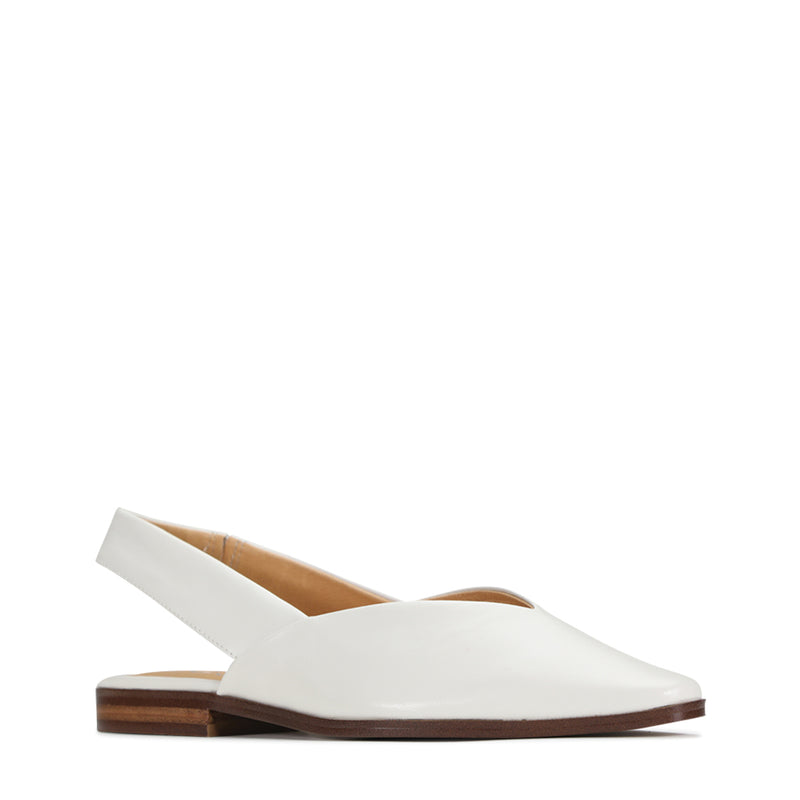 White flat outlet slingback shoes